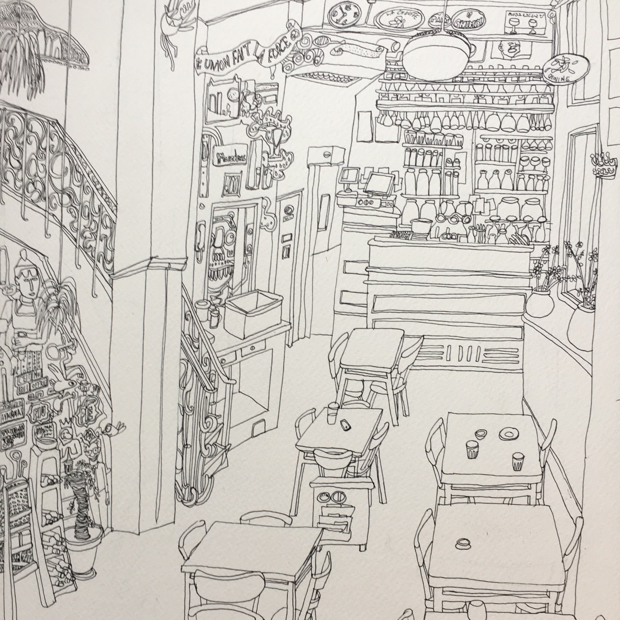 (c) Confais 2019 - Houstiplou - encre sur papier - 30x40