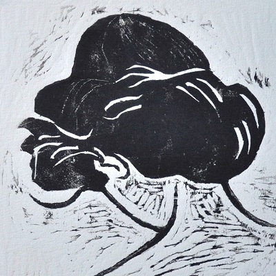 (c) Confais La Coiffure (détail) 40x50 Gravure sur bois