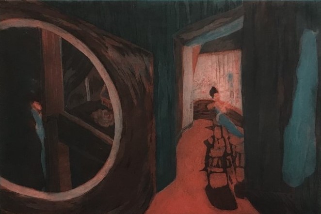 (c) Confais La Loge Gravure eau_forte 3 matrices de 20 x 30 cm gravées à l’eau forte, pointe sèche, burin et aquatinte Imprimées sur papier Hahnemühle 40 x 50 cm. Imprimé manuellement par l’artiste à l’Atelier aux Lilas en 12 exemplaires numérotés et signés.