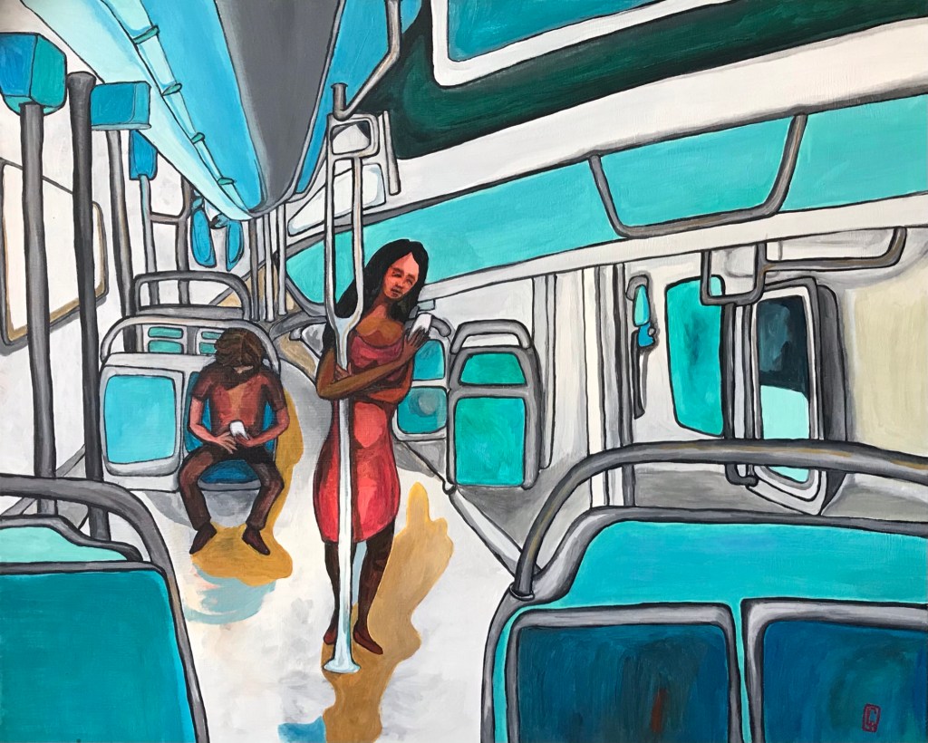 (c) Confais Le Metro Acrylique sur toile 65 x 81 cm 2021