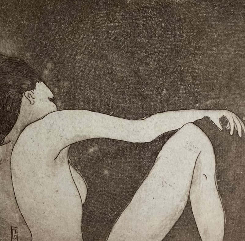 (c) Confais L'Indolente eau forte 10x10