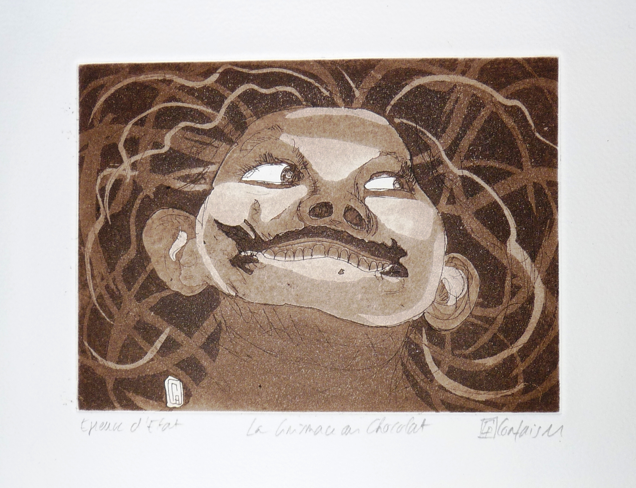 (c) Confais La Grimace au Chocolat Eau Forte 10 x 15 cm